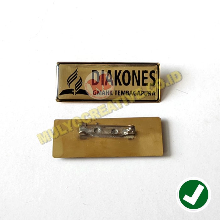 Papan Nama Dada Diakones – Name Tag Tanda Pengenal Custom | pesan pin