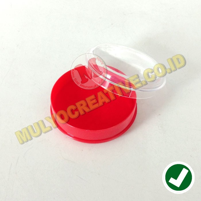 Kotak Penyimpanan Kotak Pin Ukuran 8 Cm Model Bulat Warna Merah