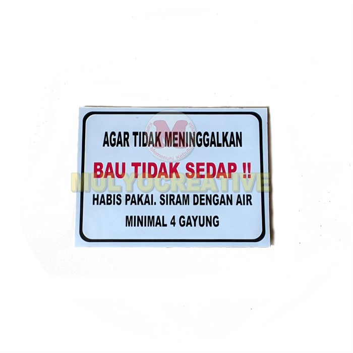 Papan Akrilik Tulisan Kamar Mandi Dilarang Buang Sampah Closet WC Anti